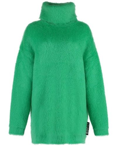 Gucci Knitted Turtleneck Dress - Green