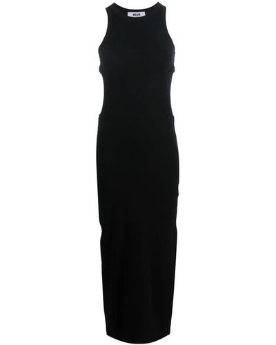 MSGM Cut Out-detail Sleeveless Maxi Dress - Black