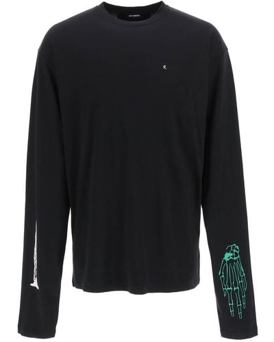 Raf Simons Extreme Long Sleeve T-shirt Skeleton Hand - Black