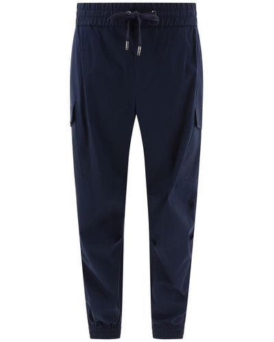 Dolce & Gabbana Cargo Trousers With Branded Tag - Blue