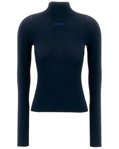 Off-White c/o Virgil Abloh Off-logo High-neck Sweater - Blue