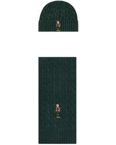 Polo Ralph Lauren Hat And Scarf - Green