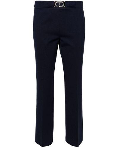Twin Set Trousers With Buckle - Blue