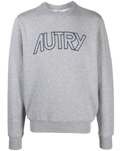 Autry Logo Cotton Sweatshirt - Grey