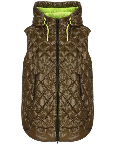 Herno Quilted Sleeveless Hooded Coat - Green