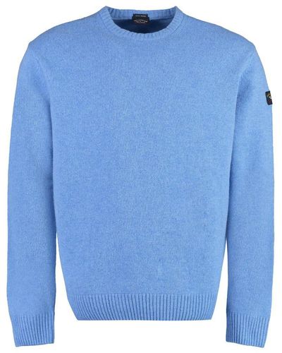 Paul & Shark Wool-blend Crew-neck Sweater - Blue