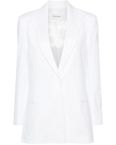 Calvin Klein Single-Breasted Blazer - White