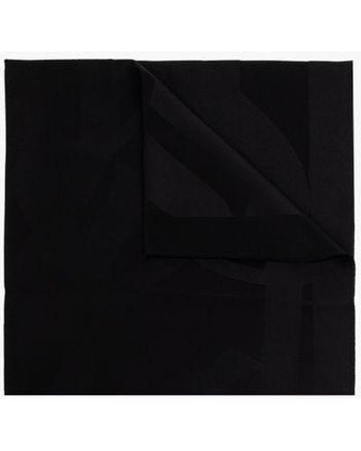 Saint Laurent Monogram Frayed Edge Scarf - Black