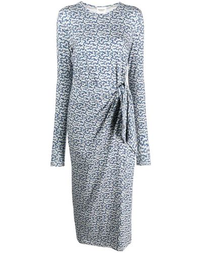 Isabel Marant Abstract-pattern Midi Dress - Blue