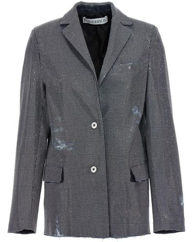 JW Anderson Used Sequin Denim Blazer Jacket Jackets - Grey