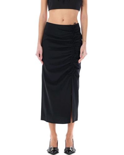 Ganni Ribbon Midi Skirt - Black