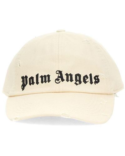Palm Angels Baseball Hat With Logo - Natural