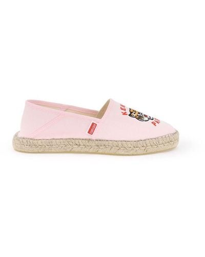 KENZO Canvas Espadrilles With Logo Embroidery - Pink