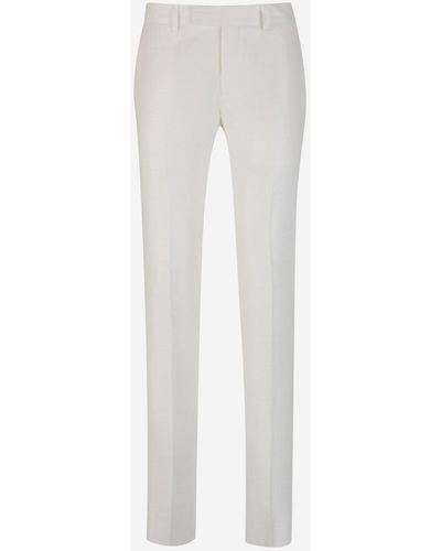 Lardini Linen Formal Pants - White