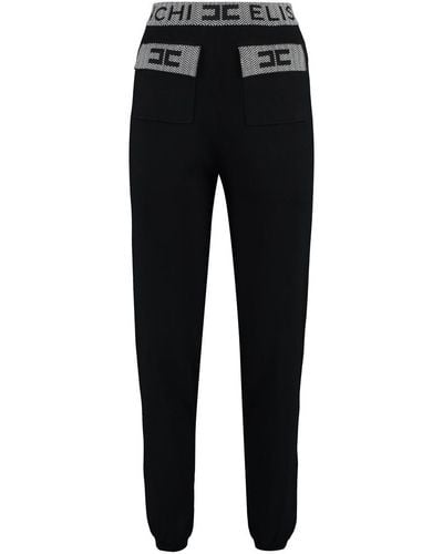 Elisabetta Franchi Knitted Sweatpants Pants - Black