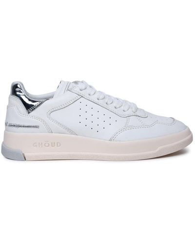 GHŌUD 'tweener' White Leather Sneakers