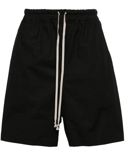 Rick Owens Poplin Organic-cotton Track Shorts - Black
