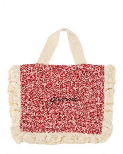 Ganni Bag With Logo - Red