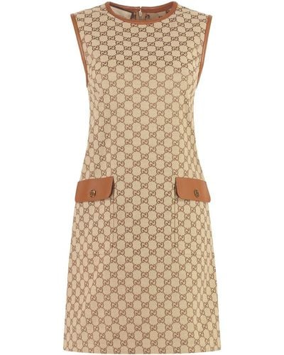 Gucci GG Fabric Mini Dress - Natural