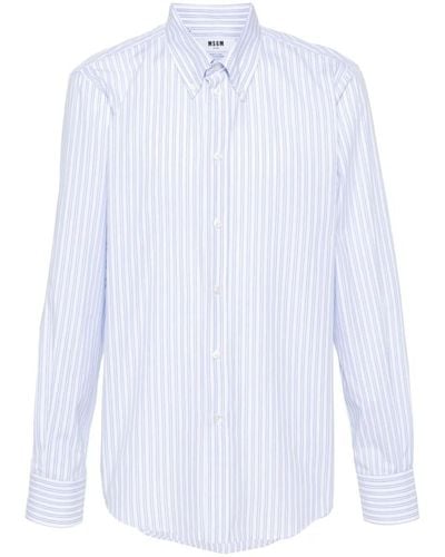 MSGM Striped Shirt Clothing - White