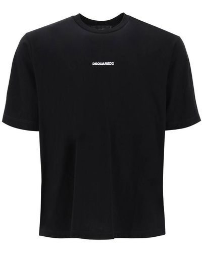 DSquared² T-Shirt Slouch Fit Con Stampa Logo - Black