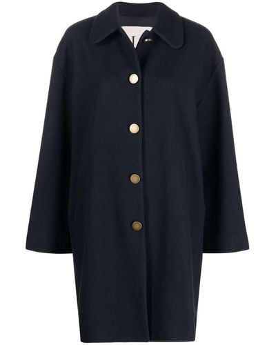 L'Autre Chose Oversized Wool-blend Coat - Blue