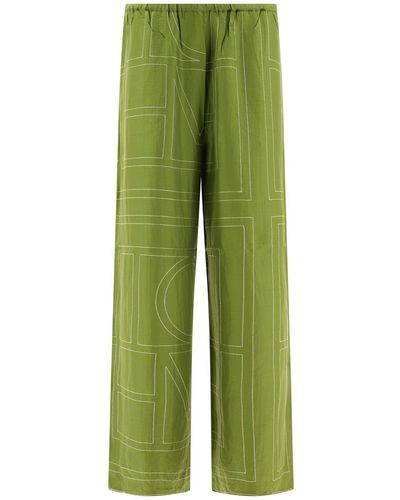 Totême "Monogram" Pj-Style Pants - Green