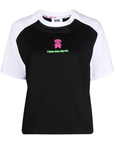 Gcds Slogan-print T-shirt - Black