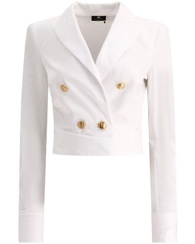 Elisabetta Franchi Cotton Shirt With Sash - White