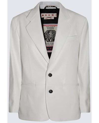 Marni Leather Casual Jacket - Grey