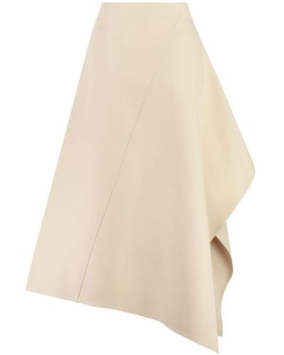 Bottega Veneta Cotton Midi Skirt - Natural
