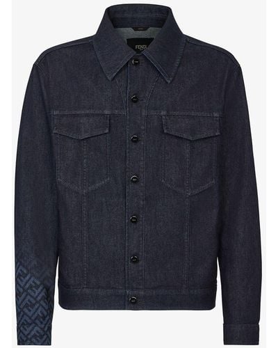Fendi Logo Denim Jacket Clothing - Blue