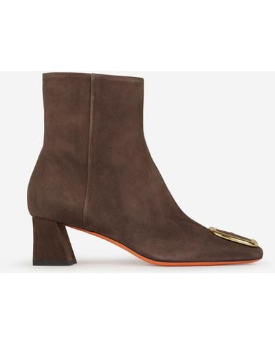 Santoni Suede Leather Boots - Brown