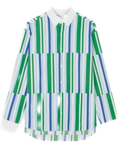 Maison Kitsuné Relaxed STAGGERED Stripes Shirt - Green