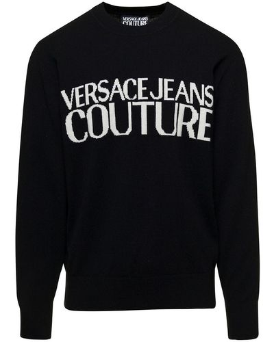 Versace Jeans Couture Lana Cachemire Logo Front - Black