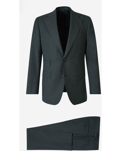 Atelier Munro Two Button Wool Suit - Blue