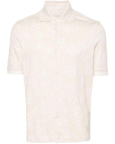 Paul Smith Floral-jacquard Cotton Shirt - White