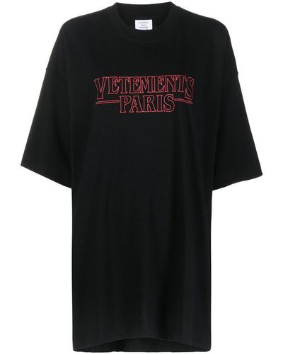 Vetements Paris Cotton T-shirt - Black