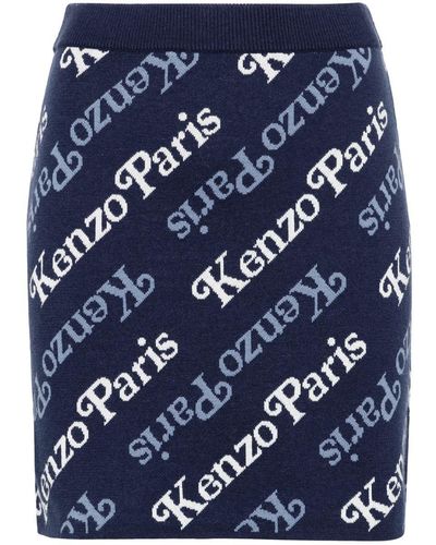 KENZO Mini Skirt With Inlay - Blue