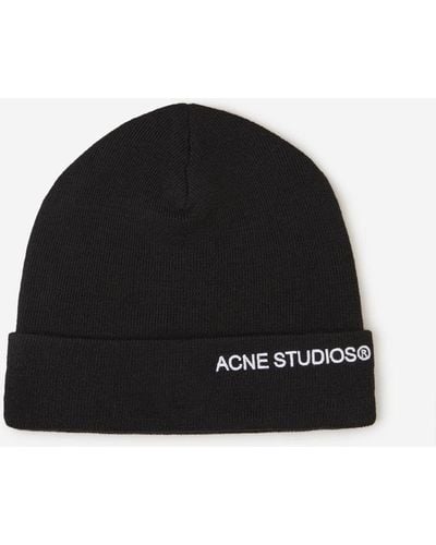 Acne Studios Embroidered Logo Beanie - Natural