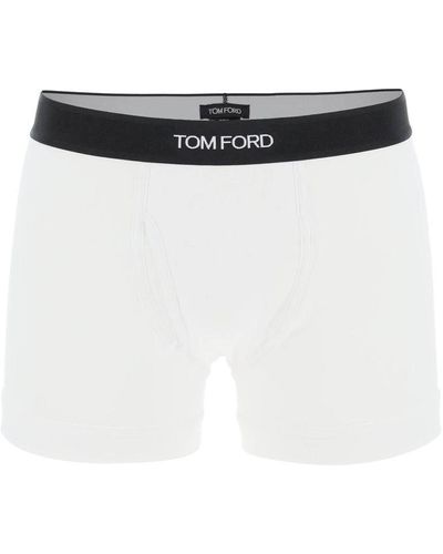 Tom Ford Cotton Boxer Briefs With Logo Band - Black