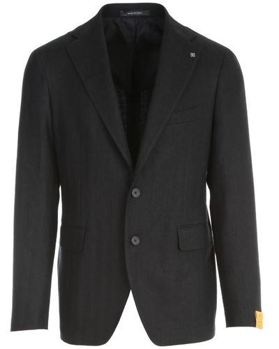 Tagliatore Linen Cotton Jacket Clothing - Black