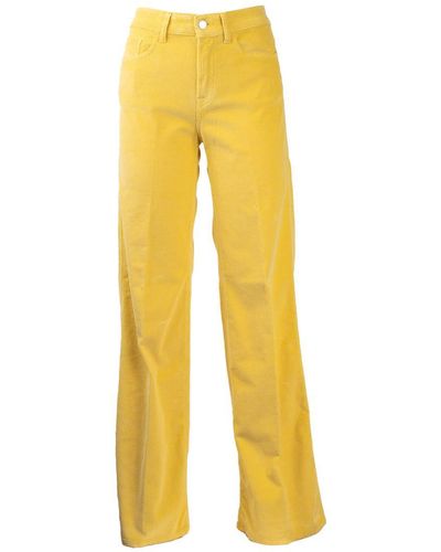 Department 5 Wide Velvet Pants - Yellow