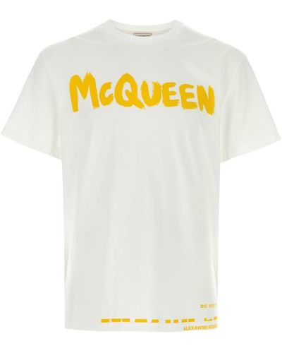 Alexander McQueen - White t-shirt with Biker Bra print 752355QZAJY