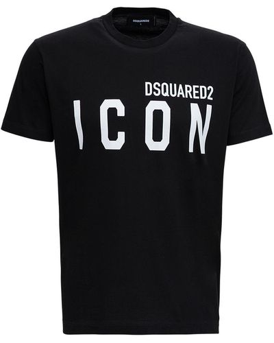 DSquared² Icon Logo-print Cotton-jersey T-shirt X - Black