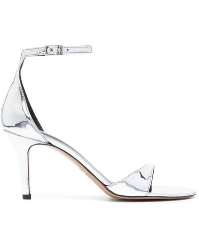 Isabel Marant 90mm Metallic-effect Leather Sandals - White