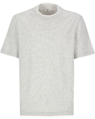 Brunello Cucinelli T-shirts And Polos Gray - White