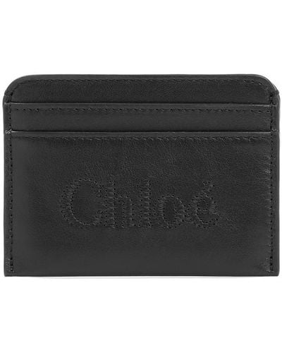 Chloé Leather Card Holder Smallleathergoods - Black