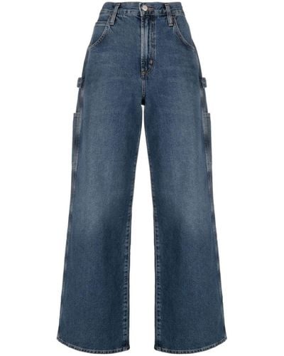 Agolde Magda Organic Cotton Wide-leg Jeans - Blue