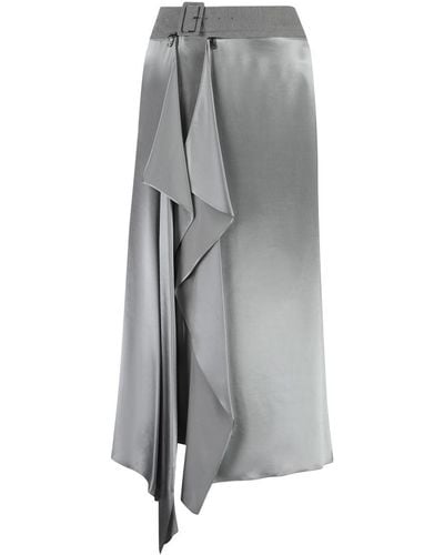 Fendi 3d Style Rib Flared Skirt - Gray